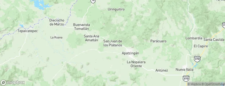 San Juan De Los Platanos, Mexico Map