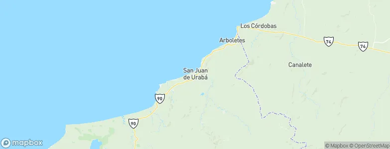 San Juan de Urabá, Colombia Map