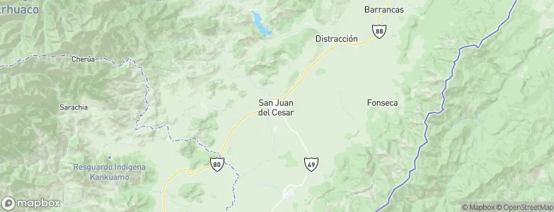 San Juan del Cesar, Colombia Map