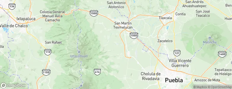 San Lorenzo Chiautzingo, Mexico Map