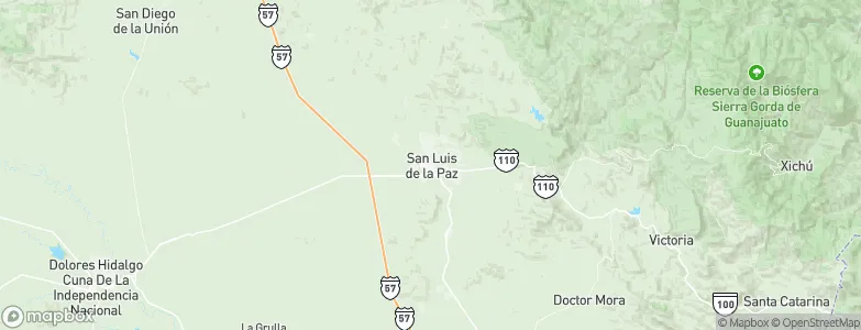 San Luis de la Paz, Mexico Map