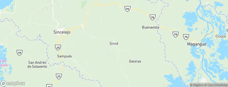 San Luis de Sincé, Colombia Map
