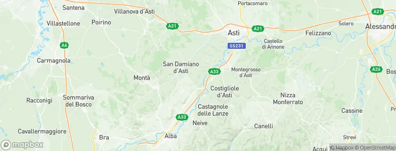 San Martino Alfieri, Italy Map