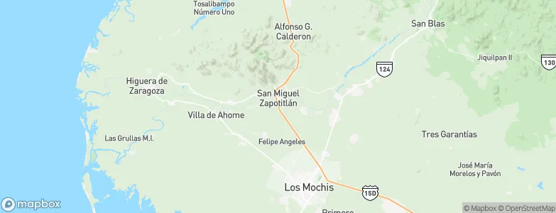 San Miguel Zapotitlan, Mexico Map