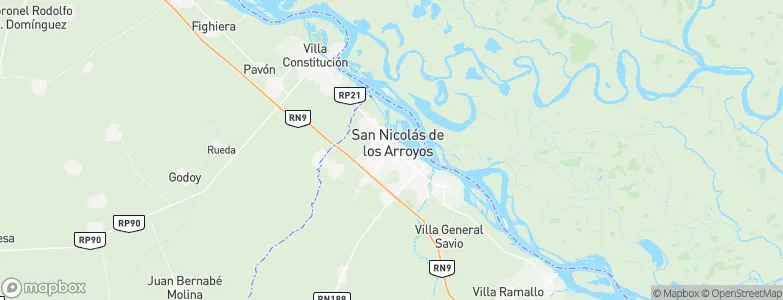 San Nicolás de los Arroyos, Argentina Map