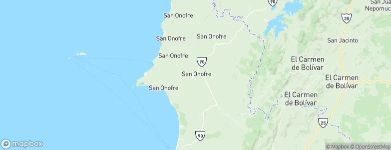 San Onofre, Colombia Map
