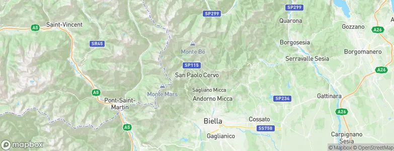 San Paolo Cervo, Italy Map