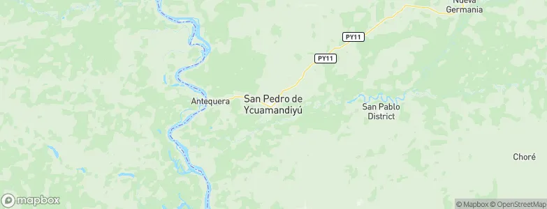 San Pedro de Ycuamandiyú, Paraguay Map