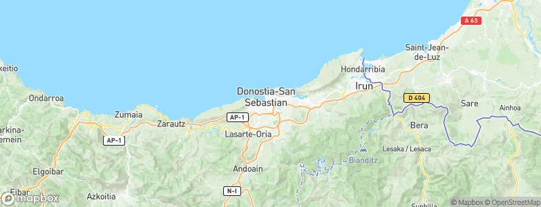 San Sebastian, Spain Map