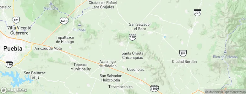 San Sebastián Villanueva, Mexico Map
