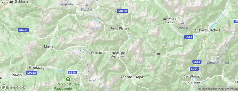 San Tomaso Agordino, Italy Map