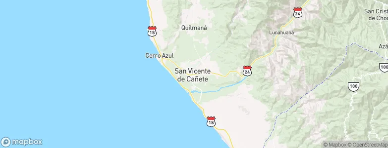 San Vicente de Cañete, Peru Map