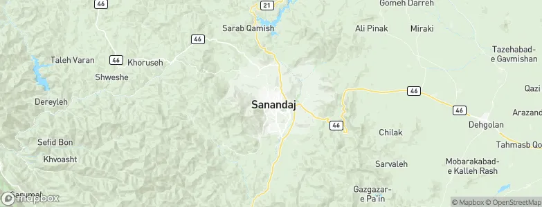 Sanandij, Iran Map