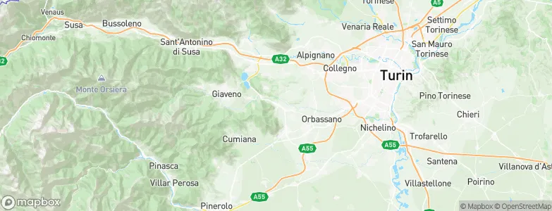 Sangano, Italy Map