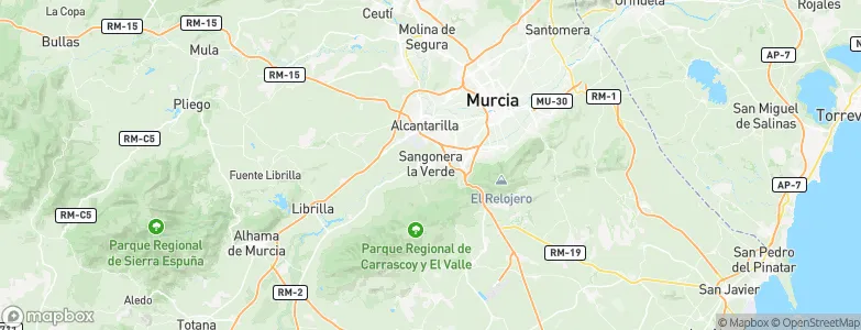 Sangonera la Verde, Spain Map