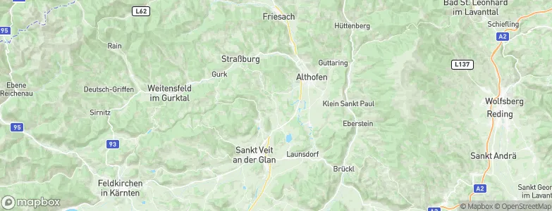 Sankt Veit an der Glan District, Austria Map