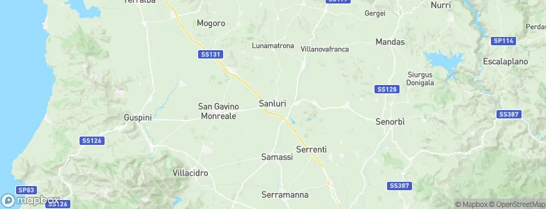Sanluri, Italy Map