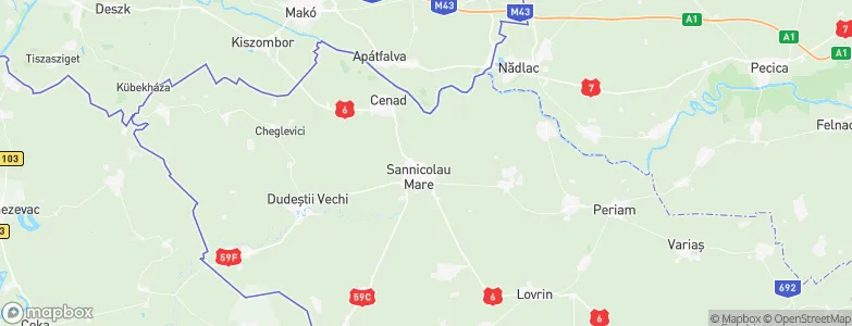 Sânnicolau Mare, Romania Map