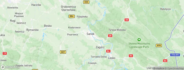 Sanok, Poland Map
