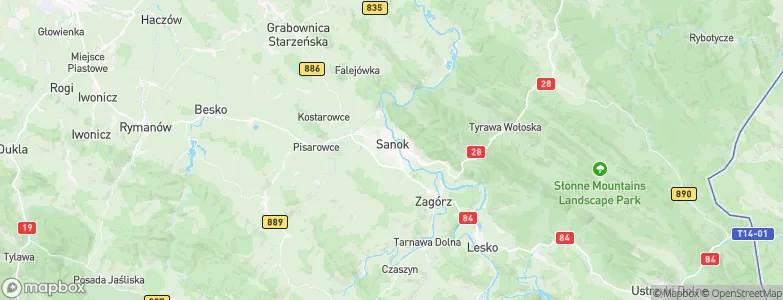 Sanok, Poland Map