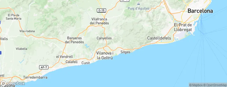 Sant Pere de Ribes, Spain Map