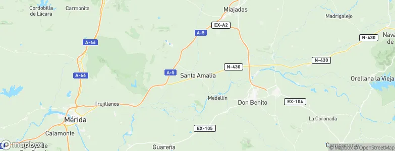 Santa Amalia, Spain Map