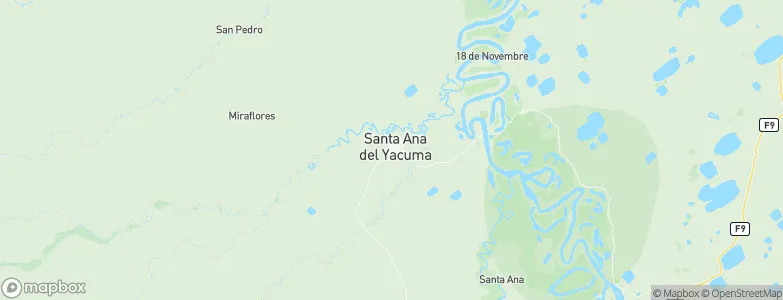 Santa Ana de Yacuma, Bolivia Map
