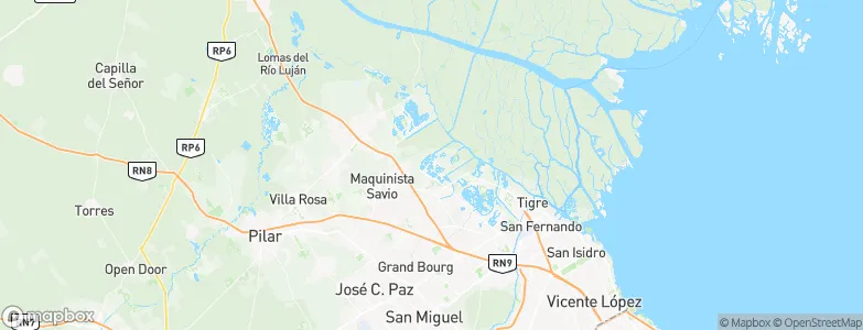 Santa Catalina - Dique Lujan, Argentina Map