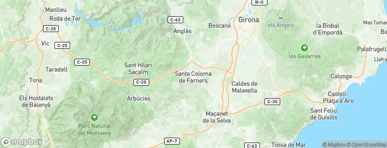 Santa Coloma de Farners, Spain Map