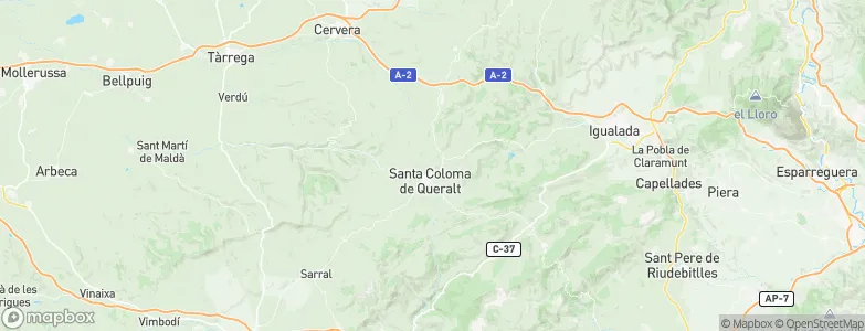 Santa Coloma de Queralt, Spain Map