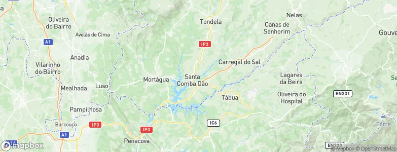 Santa Comba Dão Municipality, Portugal Map
