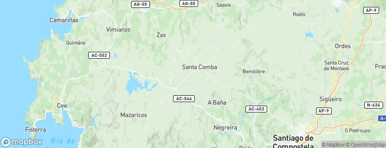 Santa Comba, Spain Map