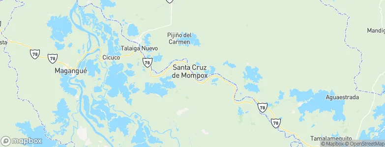 Santa Cruz de Mompox, Colombia Map