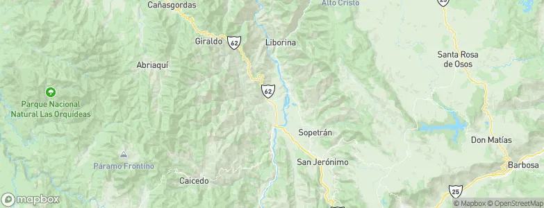 Santa Fe de Antioquia, Colombia Map