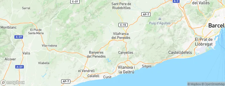 Santa Margarida i els Monjos, Spain Map