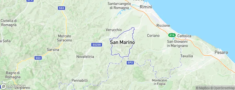 Santa Mustiola, San Marino Map