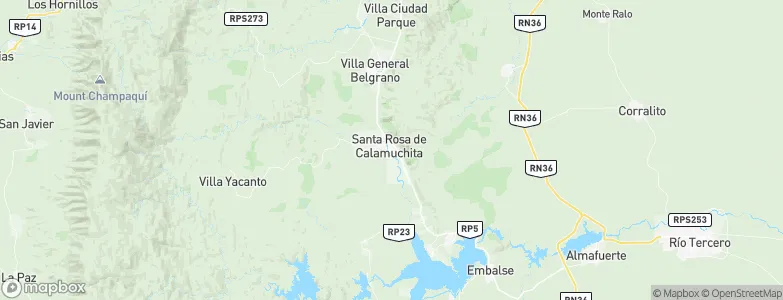 Santa Rosa de Calamuchita, Argentina Map