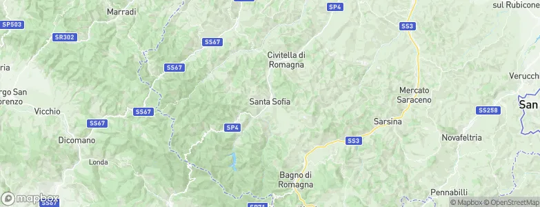 Santa Sofia, Italy Map