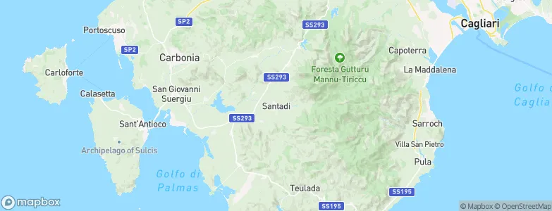Santadi, Italy Map
