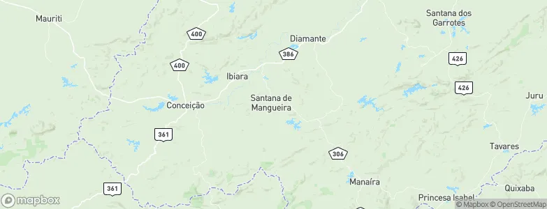 Santana de Mangueira, Brazil Map