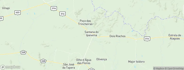 Santana do Ipanema, Brazil Map