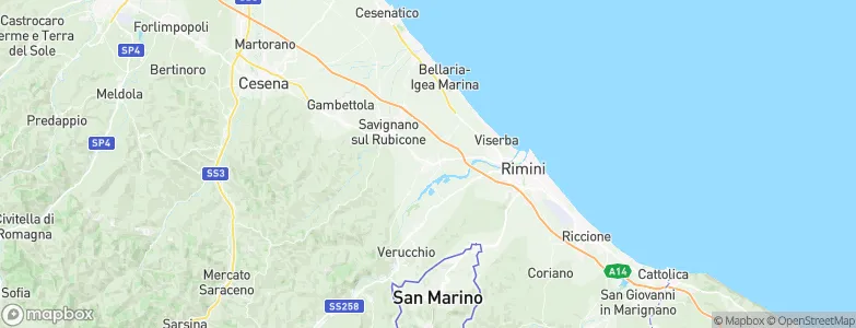 Santarcangelo di Romagna, Italy Map