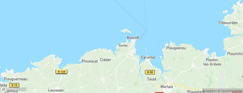 Santec, France Map