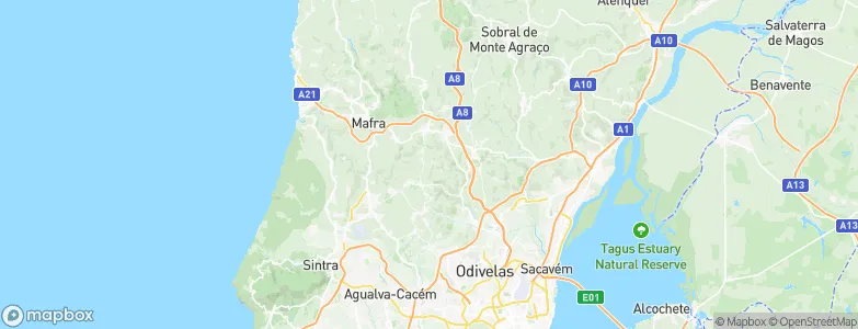 Santo Estêvão das Galés, Portugal Map