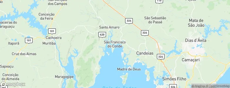 São Francisco do Conde, Brazil Map