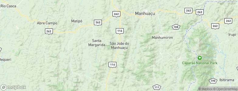 São João do Manhuaçu, Brazil Map