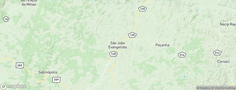 São João Evangelista, Brazil Map