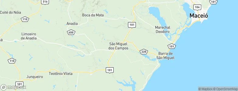 São Miguel dos Campos, Brazil Map