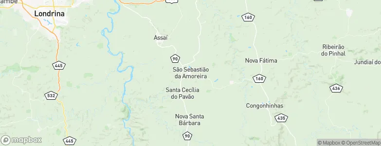 São Sebastião da Amoreira, Brazil Map
