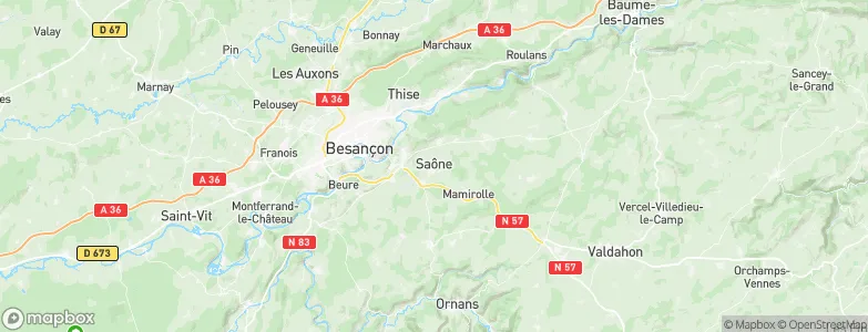 Saône, France Map
